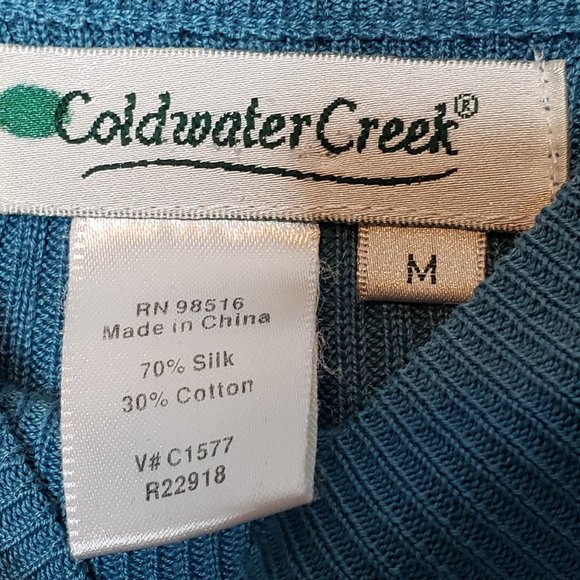 Coldwater Creek Silk Blend Mock Turtleneck Ribbed Sweater - Picture 5 of 8